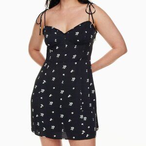 Aritzia Wilfred Fable Sweetheart Bustier Mini Dress in Black/Snowmelt Blue